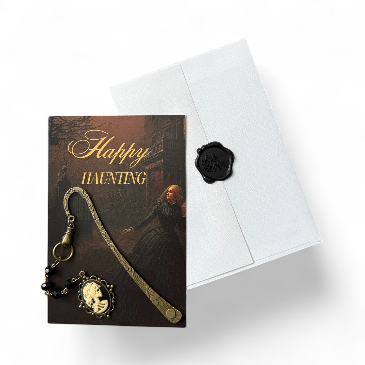 Handmade Halloween Greeting Card with Spooky Bookmark